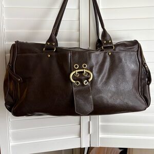 Bueno brown faux leather satchel bag | Y2K shoulder bag